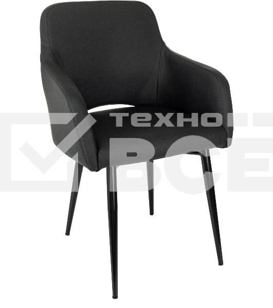 Кресло офисное Бюрократ CH-380F черный, эко.кожа, на ножках металл