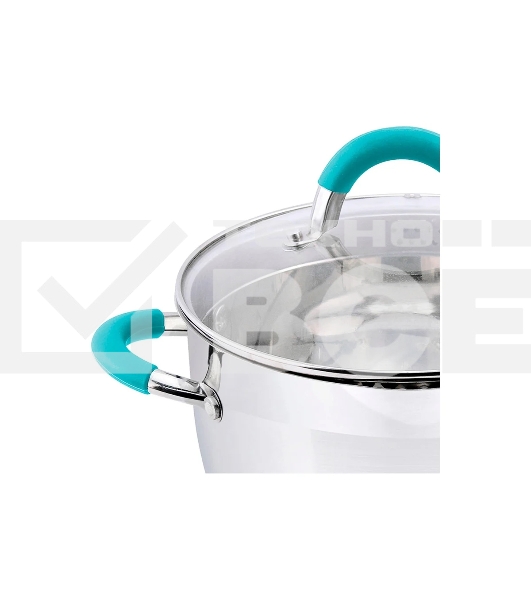 Кастрюля MALLONY BRAVO нержавеющая сталь, со стеклянной крышкой, 2,9 л, d-18