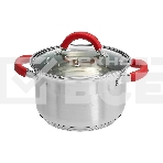 Кастрюля WEBBER BE-341/2 3 л, нержавеющая сталь, со стеклянной крышкой, фото 1