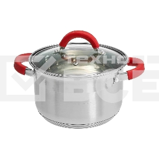 Кастрюля WEBBER BE-341/2 3 л, нержавеющая сталь, со стеклянной крышкой