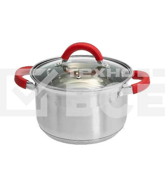 Кастрюля WEBBER BE-341/2 3 л, нержавеющая сталь, со стеклянной крышкой