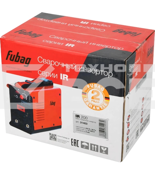 Инвертор сварочный FUBAG IR 200 220В ММА 5-200А 1.6-5.0мм 4.64кг