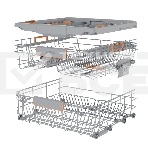 Посудомоечная машина встраиваемая Gorenje GV673B65 16 комплектов, 3 корзины, инверторный мотор, отсрочка старта, Wi-Fi управление, сенсорное управление, полный AquaStop, сенсор уровня воды, энергоэффективность А+++, уровень шума 42 дБ, белый, фото5
