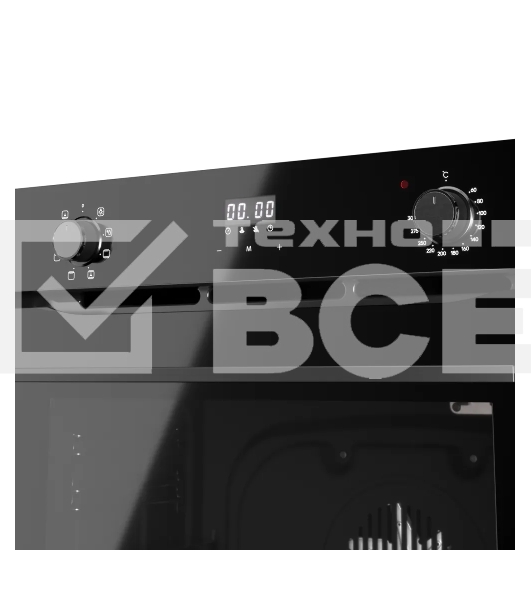 Духовой шкаф Kuppersberg, High-Tech, 72 л, поворотное/сенсорное управление, дисплей, таймер, 7 режимов, макс. температура 300 градусов, телескопические направляющие (на 1 уровень), доводчик двери, цвет черный, цвет фурнитуры черный