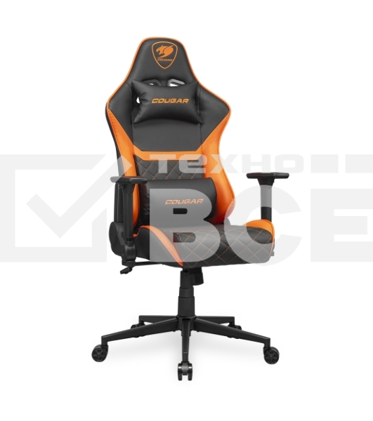 Кресло Cougar Armor One V2 чёрный, экокожа, 120 кг, регулируемые подлокотники, механизм качания