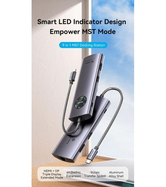 USB-концентратор Vention TQUHB, USB Type-C, USB 2.0/HDMI/RJ-45/SD/USB 3.0, USB Type-C
