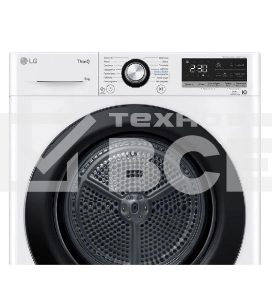Сушильная машина LG DC90V3V6W белый, 9 кг, сушка - тепловой насос, программ - 14, 60 x 85 x 66 см