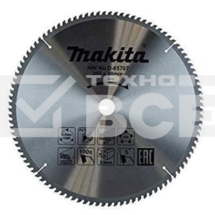 Диск пильный по алюм./дер./плас. Makita D-65707 d=355мм d(посад.)=30мм (циркулярные пилы) (упак.:1шт)