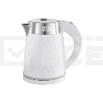 Чайник электрический HOMESTAR HS-1021, 1500Вт 1,7л, нержавейка+пластик, белый, двойной корпус, фото 1