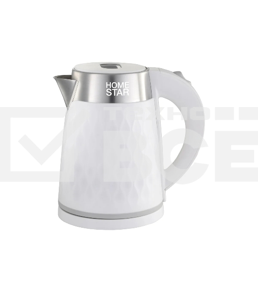 Чайник электрический HOMESTAR HS-1021, 1500Вт 1,7л, нержавейка+пластик, белый, двойной корпус