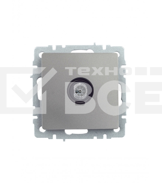 Розетка TV оконечная IEK BRITE РТВ11-0-БрС сталь