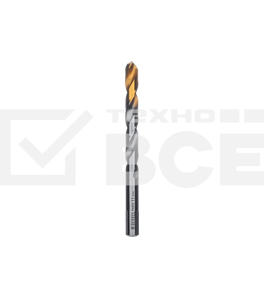 Сверло спиральное по металлу Denzel 11 x 142 мм, Р6М5, Golden Tip