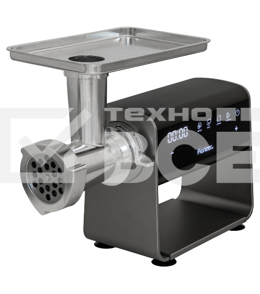 Мясорубка электрическая Pioneer MG225 черный, 3000 Вт, 3.0 кг/мин, реверс, защита от перегрузки, насадки - 4