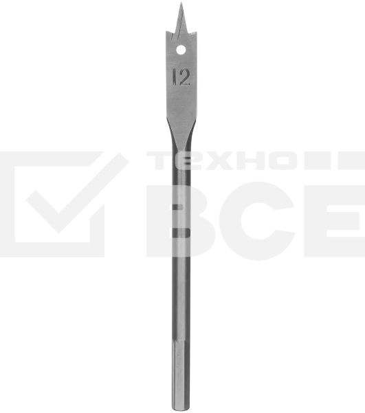 Сверло по дереву Сибртех перовое, 12 мм