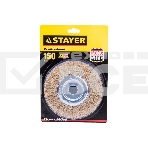 Кордщетка STAYER PROFESSIONAL 35122-150 д/УШМ витая стальная латун.проволока 0.3мм 150мм/22мм, фото4