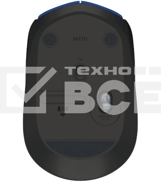 Мышь беспроводная Logitech M170 синий, 1000 dpi, радиоканал, USB, кнопки - 3