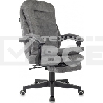 Кресло руководителя Бюрократ T-9950MSG-F Fabric серый Light-19, крестов. пластик, подст. для ног, фото 1