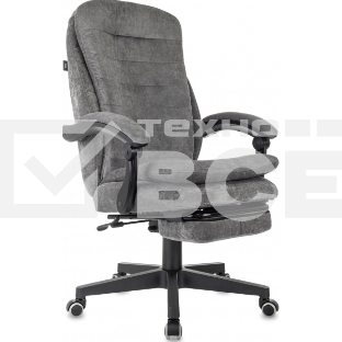 Кресло руководителя Бюрократ T-9950MSG-F Fabric серый Light-19, крестов. пластик, подст. для ног