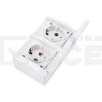 Блок горизонтальный 2 розетки (керамика) INDUSTRIAL IP54 с заземлением, о/у, белый KRANZ, фото11