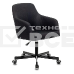 Кресло офисное Бюрократ CH-380M черный, эко.кожа, крестов. металл, фото 1