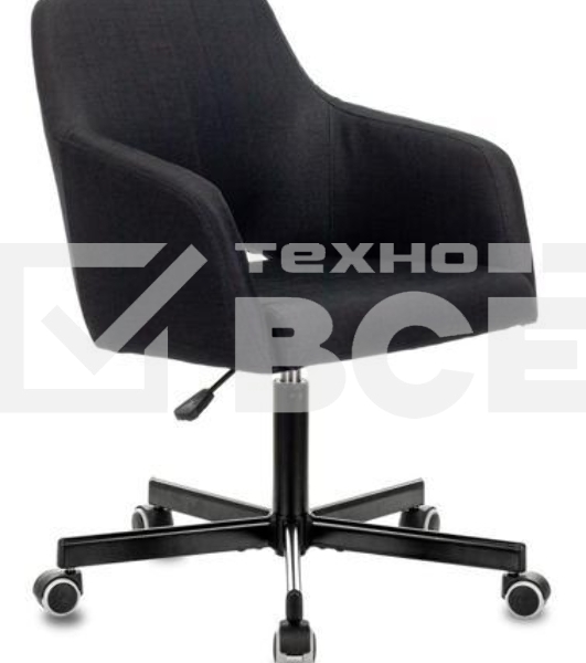 Кресло офисное Бюрократ CH-380M черный, эко.кожа, крестов. металл