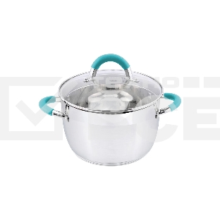 Кастрюля MALLONY BRAVO нержавеющая сталь, со стеклянной крышкой, 2,9 л, d-18