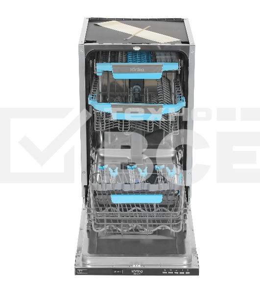 Встраиваемая посудомоечная машина Korting KDI 45570, нержавеющая сталь, 44.8 см, 10 компл., 47 дБ, класс A++