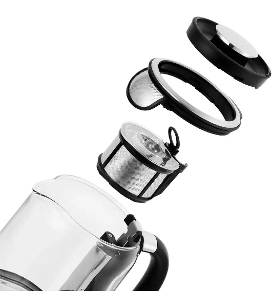 Чайник электрический Kitfort KT-6116 1.7 л, 2200 Вт, нержавеющая сталь/черный (корпус: стекло)