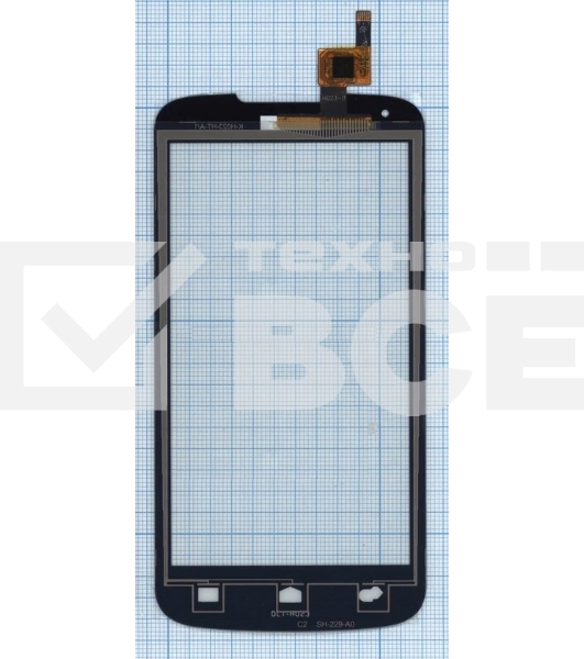 Сенсорное стекло (тачскрин) для Huawei Ascend Y520 (D2Y520-U22), черное