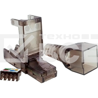 Коннектор Suprlan 10-0239-1, UTP кат.6A RJ45, с защитным колпачком, прозрачный