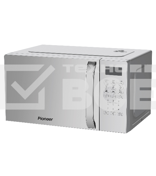 Микроволновая печь Pioneer MW255S серебристый, 20 л, 700 Вт, переключатели - сенсор