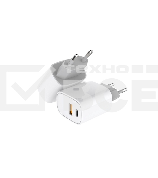 Сетевое зарядное устройство с двумя портами USB-A + USB-C, 20Вт Rexant