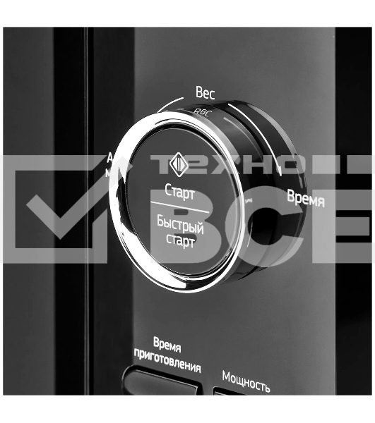 Микроволновая печь MONSHER MTW 202 Noir чёрный, 20 л, 700 вт, переключатели - поворотный механизм/кнопки