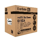 Компьютерный корпус Minitower ExeGate i3 SEA LE-NPX600 (mATX, БП 600NPX, 1хUSB+1хUSB 3.0, HD аудио, черный, передняя и боковая панели - закаленное стекло), фото2