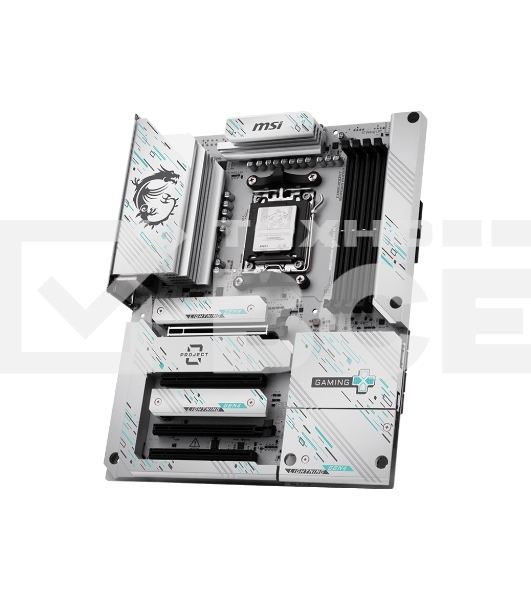 Материнская плата MSI B850 GAMING PLUS WIFI PZ, AM5, AMD B850, 4xDDR5, 4xSATA, 3xM.2, 1xPCIe 5.0 x16, 1xPCIe 4.0 x4, 2xPCIe 3.0 x1, 1xDP, 1x5Gb LAN, Wi-Fi 7, Bluetooth 5.4, 2xUSB-C 10Gbps, 1xUSB-C 5Gbps, 1xUSB-A 10Gbps, 1xUSB-A 5Gbps, 4xUSB-A 2.0, 3x3.5 м