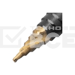 Сверло ступенчатое Denzel 4-6-8-10-12-14-16-18-20-22-24-26-28-30-32 мм, Р6М5, 6-гр. хвостовик 723606, фото6