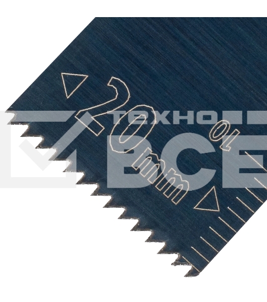 Насадка для МФИ Denzel режущая пазовая прямая, HCS, по дереву, 20 х 1,4 мм, мелкий зуб