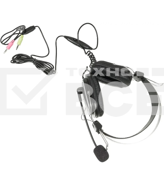 Гарнитура проводная A4Tech HS-50, черный/серебристый