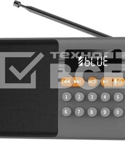 Радиоприемник PERFEO (PF_D0576) ТУРИСТ, серый