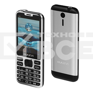 Мобильный телефон Maxvi X10 серебристый металлик