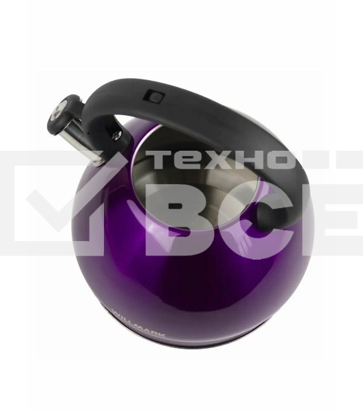 Чайник WILLMARK WTK-4221SS (3,5л, со свистком, с крышкой, нейлон ручка,ехн. Easy spout open) фиолетовый
