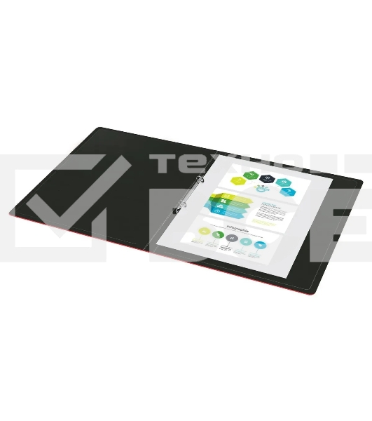 Папка на 2-х кольцах Бюрократ DeLuxe DL0740/2RED A4 пластик 0.7мм кор.32мм красный