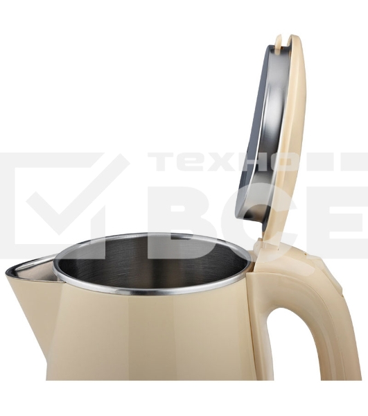 Чайник электрический HOMESTAR HS-1055 2,3 л, 1500 Вт, нержавеющая сталь/бежевый