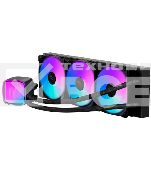 Система жидкостного охлаждения Water Cooling System Geometric Future Eskimo Pro 360 (240W, 360мм, ARGb, черный Fans: 3x120мм, 80.81CFM, 34.2dBA, 2000RPM/Pump height 54мм, 3200RPM, Rad thickness 27мм/S: 1851, 1700, 1200, 115X, 2011, 2066, AM5, AM4)