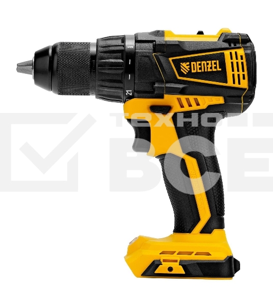 Дрель-шуруповерт Denzel BLDL-IB-18-0, Аккумуляторная, 18В, Без АКБ и ЗУ