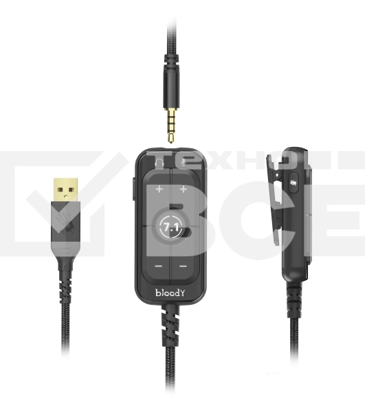 Наушники с микрофоном A4Tech Bloody M590i желтый/серый 1м мониторные USB оголовье
