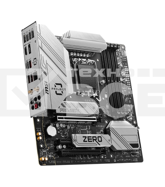 Материнская плата MSI B760M PROJECT ZERO, LGA 1700, Intel B760, 4xDDR5, 4xSATA, 2xM.2, 1xPCIe 5.0 x16, 1xPCIe 4.0 x4, 1xPCIe x1, 1xHDMI, 1xDP, 3xUSB 3.2 Gen 2, 4xUSB 2.0, 1xUSB 3.2 Gen 2x2, 1x 2.5Gb LAN, 5x3.5 мм, 7.1, mATX