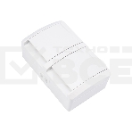 Блок горизонтальный 2 розетки (керамика) INDUSTRIAL IP54 с заземлением, о/у, белый KRANZ, фото 1