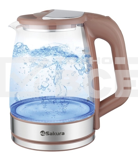 Чайник электрический Sakura SA-2722BR коричневый, 2.2 л., 1500 Вт
