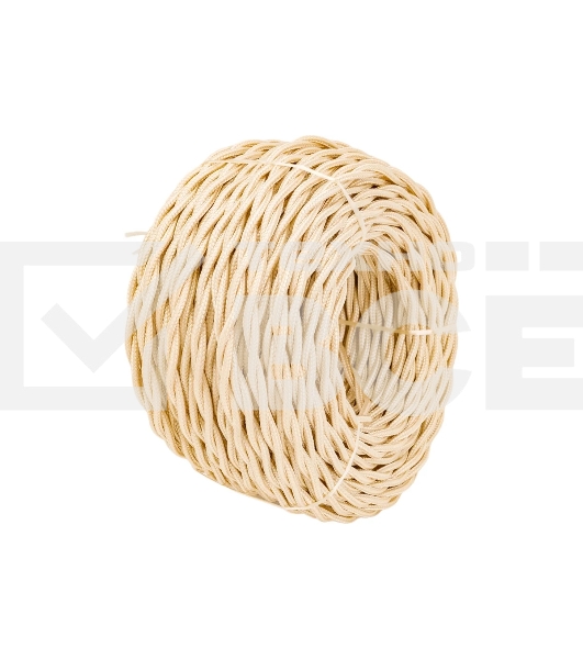 Провод ретро Bironi B1-424-719-50 2х1.5 матовый, песочное золото (уп. 50 м)